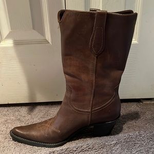 Mocha saddle calf cowboy boots